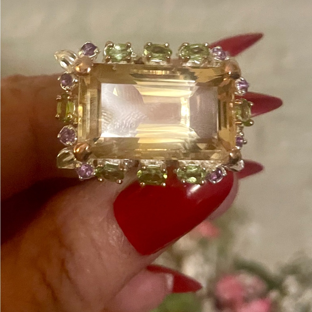 Citrine and gemstone ring - Picture 16 of 16